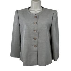 Armani Collezioni Women's Blazer Jacket Wool Blend Taupe 8 Office Career Classic